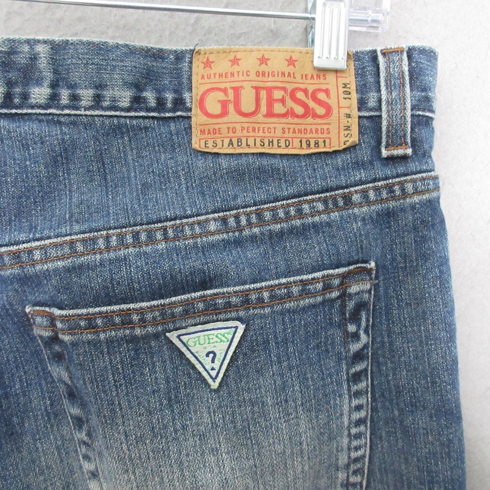Vintage Guess Jeans Mens 36 Straight Leg Fade Triangle Patch 90s Y2K Brazil